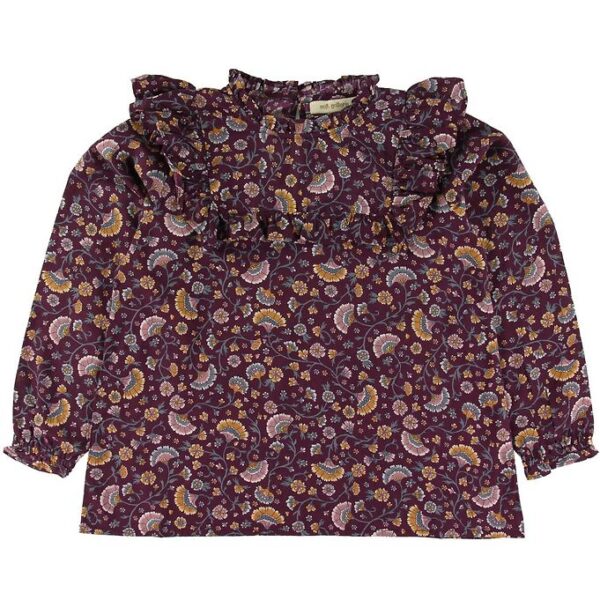 Soft Gallery Bluse - Gaxine - Lilla m. Blomster