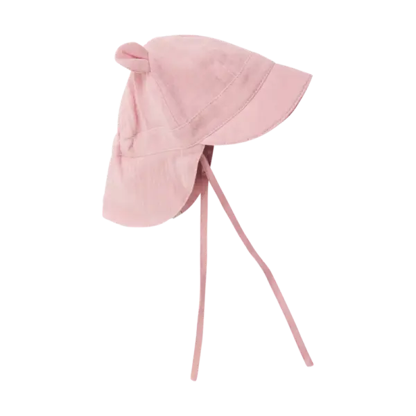 Sommerhat m. Ører Muslin - Pale Mauve - 12-24 MDR.