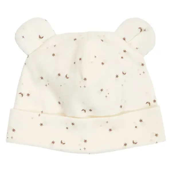 Sparkle Rib Bjørne Hat m. Ører - Balsam cream/ Walnut/ Oat - 44/50