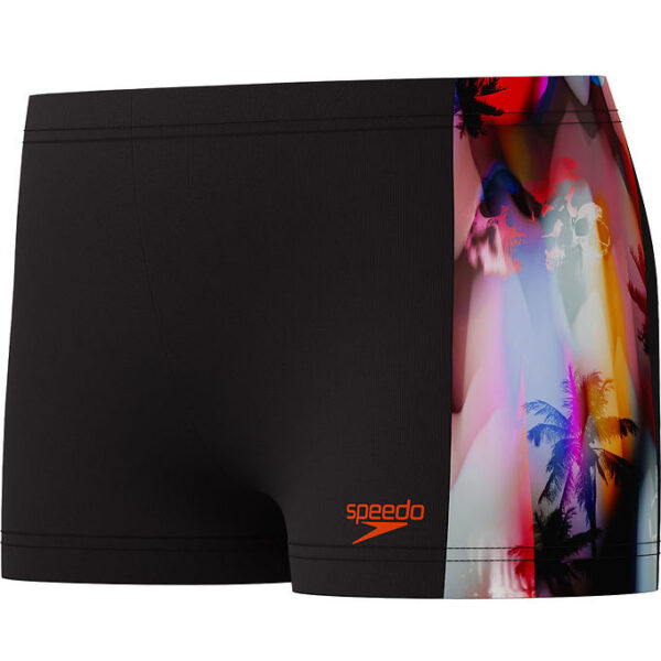 Speedo Badebukser - Digital Panel - Sort m. Print
