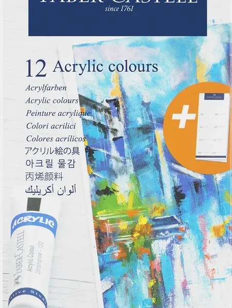 Startsæt goldFaber akryl farver 12 ass