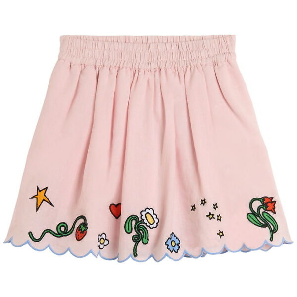 Stella McCartney Kids Nederdel - Hør/Bomuld - Rosa m. Blomster