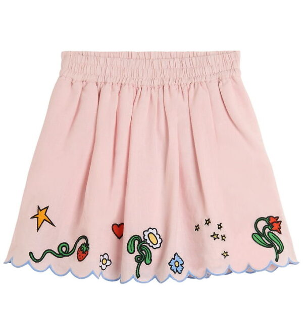 Stella McCartney Kids Nederdel - Hør/Bomuld - Rosa m. Blomster
