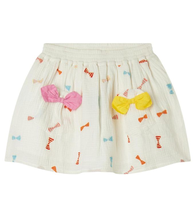 Stella McCartney Kids Nederdel - Hvid m. Sløjfer Stella McCartney Kids Nederdel - Hvid m. Sløjfer