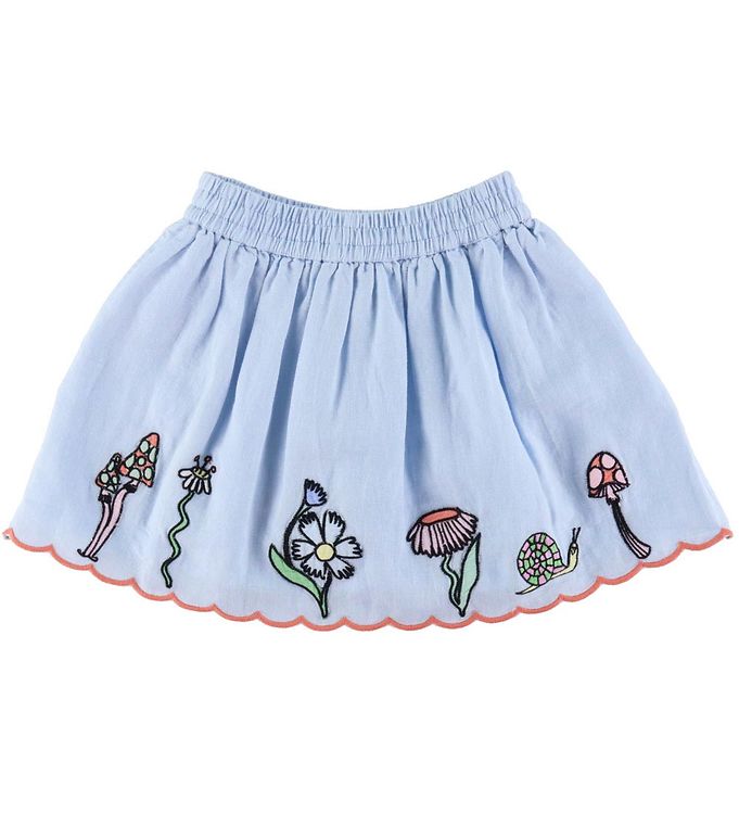 Stella McCartney Kids Nederdel - Lyseblå m. Broderi Stella McCartney Kids Nederdel - Lyseblå m. Broderi