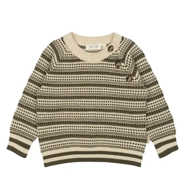 Striksweater - Dark Off White/Dusty Moss - 92 Striksweater - Dark Off White/Dusty Moss - 92