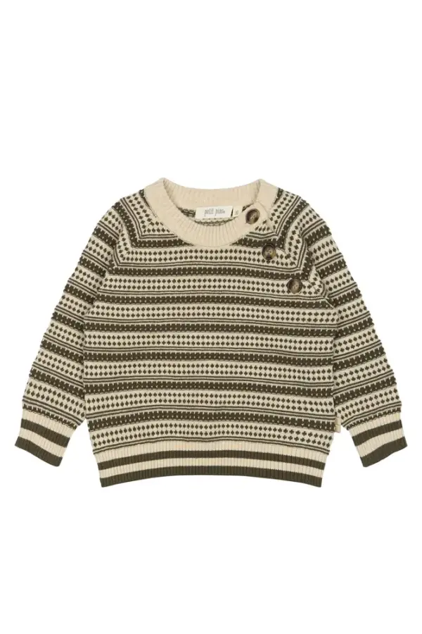 Striksweater - Dark Off White/Dusty Moss - 92