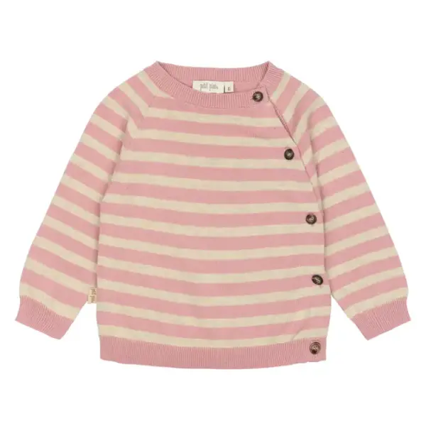 Striktrøje - Off White/Rosa - 74 Striktrøje - Off White/Rosa - 74