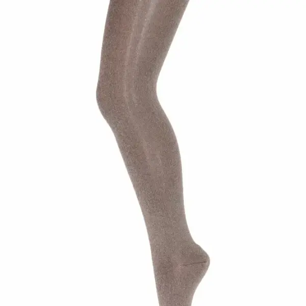 Strømpebuks bomuld med glimmer - Brown Sienna - 70