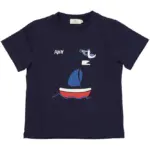 T-shirt m. print - NAVY - 92