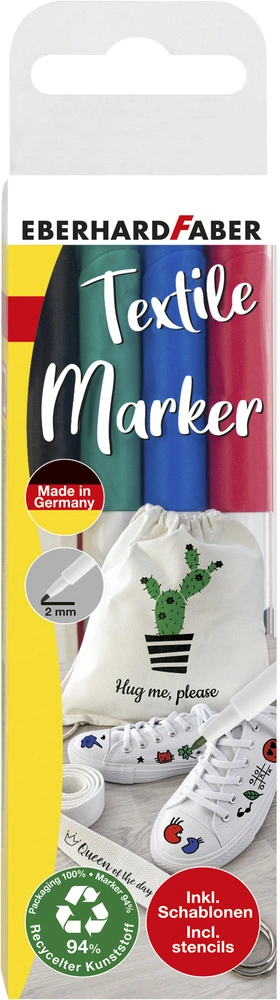 TEKSTIL MARKER EBERHARD FABER 4 ASS FARVER