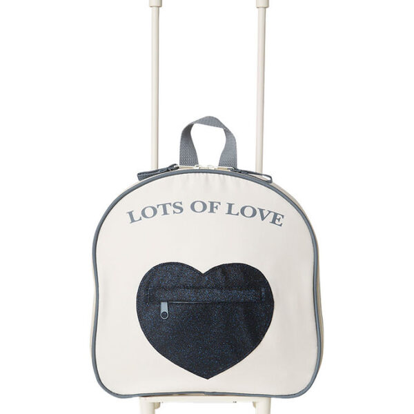 That's Mine Rejsekuffert - Tris - Birch m. Blå Glitter Hjerte