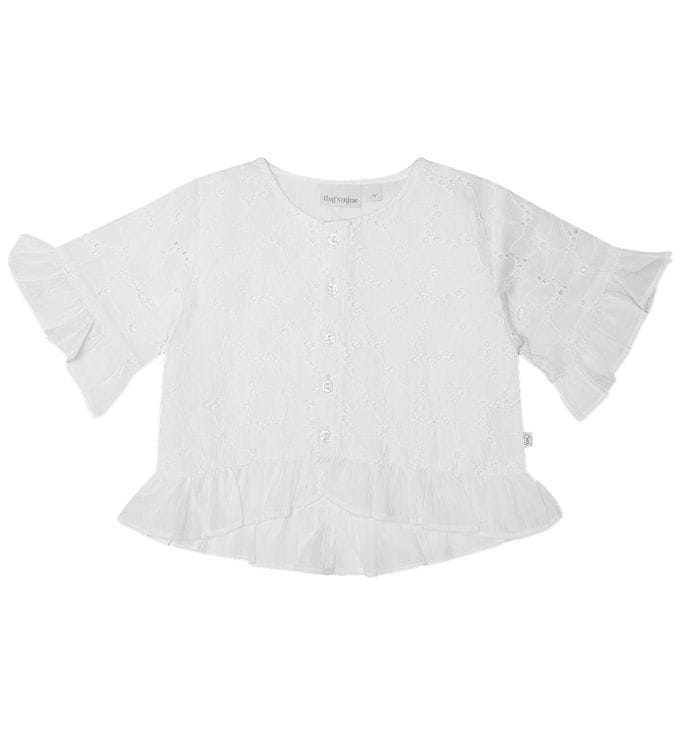 That's Mine Skjorte - Ibbi - Brilliant White m. Hulmønster