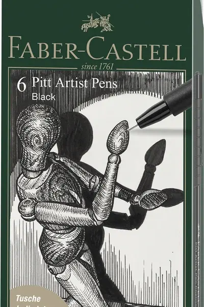 Tusser Pitt Artist Sort Ass. 6 Stk.