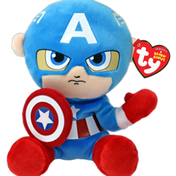 Ty Bamse - Beanie Babies - 18 cm - Marvel Captain America