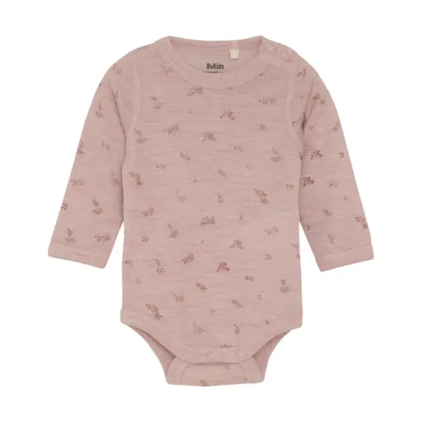 Uld Langærmet Body m. Print - Starling - 60