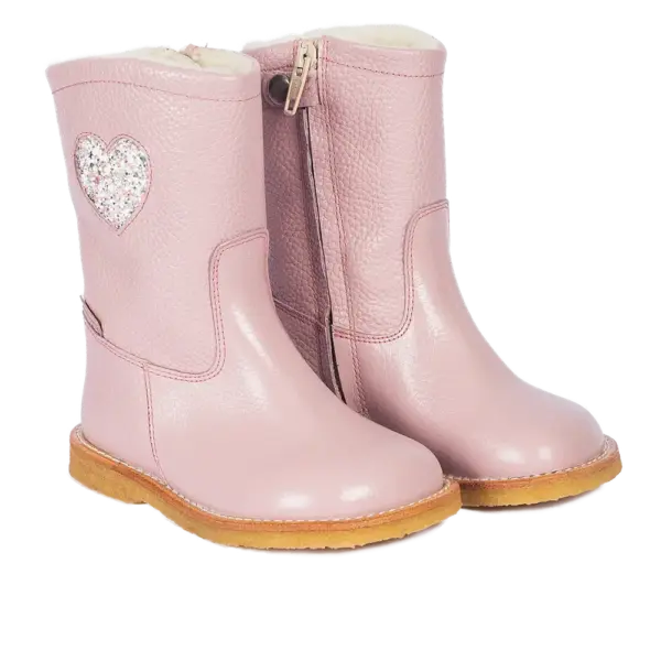 Vandafvisende TEX-støvle med glitterhjerte - MAUVE - 29