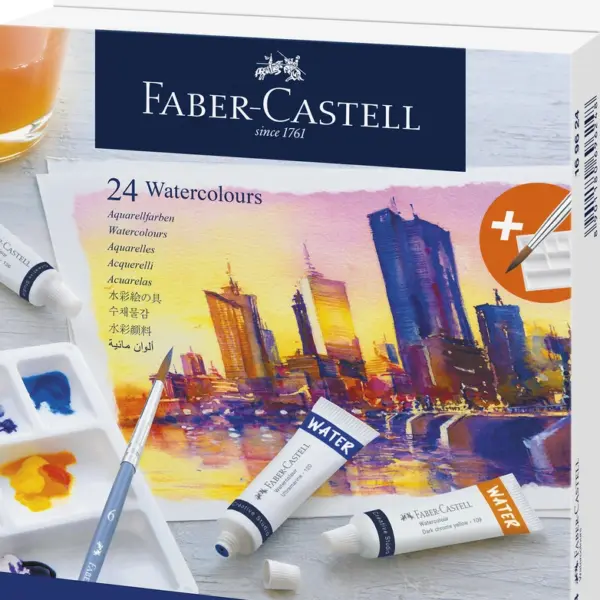 Vandfarver Faber-Castell startsæt 24 stk farver 9ml tube