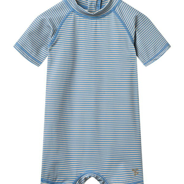 Wheat Badeheldragt - UV40+ - Cas - Blue Swim Stripe