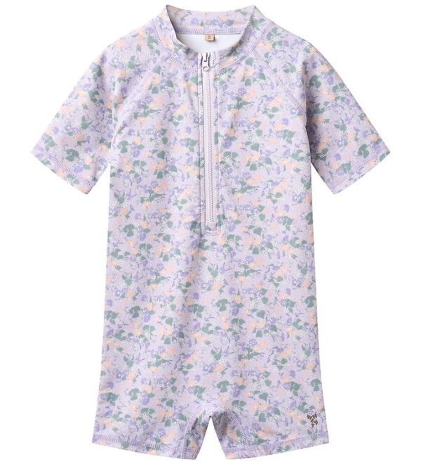 Wheat Badeheldragt - UV40+ - Cas - Purple Light Petunias