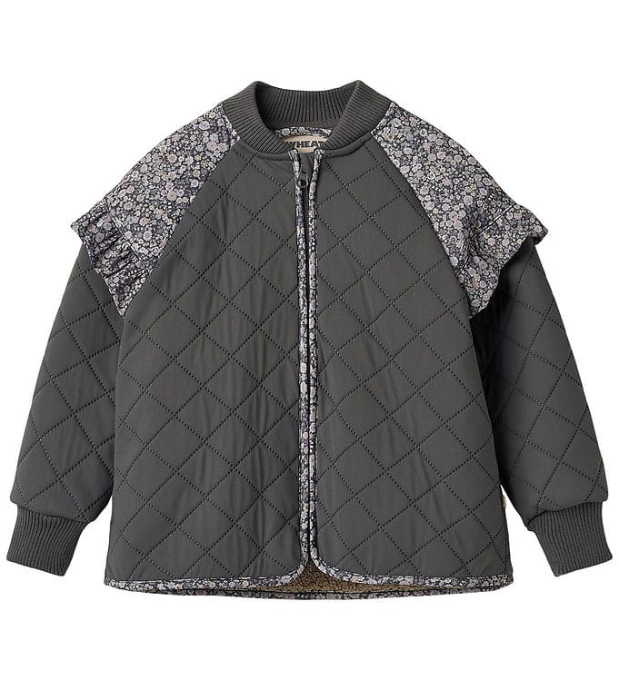 Wheat Termojakke - Ellas - Black Sea m. Blomster