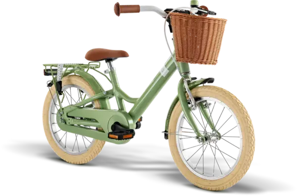 Youke Classic 16,Alu legecykel med kurv retro grøn
