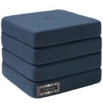 by KlipKlap Foldemadras - 4 Fold - 100x100 cm - Dark Blue/Black