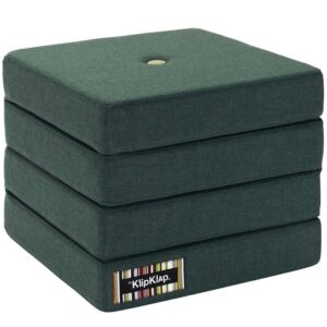 by KlipKlap Foldemadras - 4 Fold - 100x100 cm - Deep Green/Light