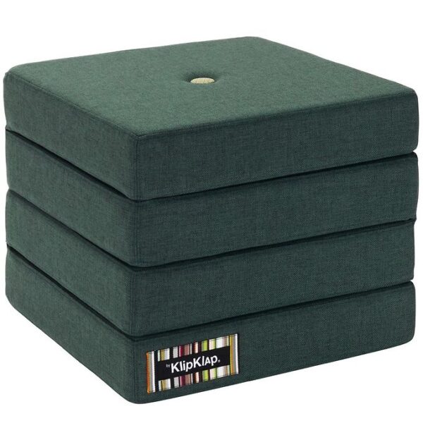 by KlipKlap Foldemadras - 4 Fold - 100x100 cm - Deep Green/Light