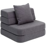 by KlipKlap Foldesofa - 3 Fold Single - 70 cm - Blue Grey/Grey