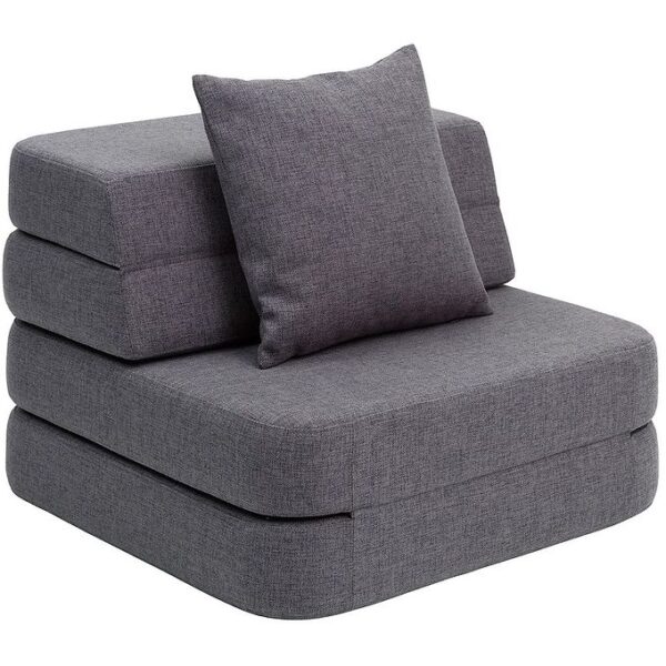 by KlipKlap Foldesofa - 3 Fold Single - 70 cm - Blue Grey/Grey
