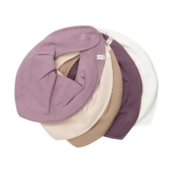 Bandana Bib 5-pak - Elderberry - ONESIZE