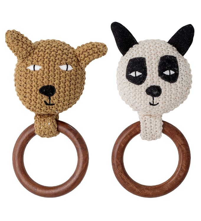 Bloomingville Rangle - 2-pak - Hæklet - Panda/Bjørn Bloomingville Rangle - 2-pak - Hæklet - Panda/Bjørn