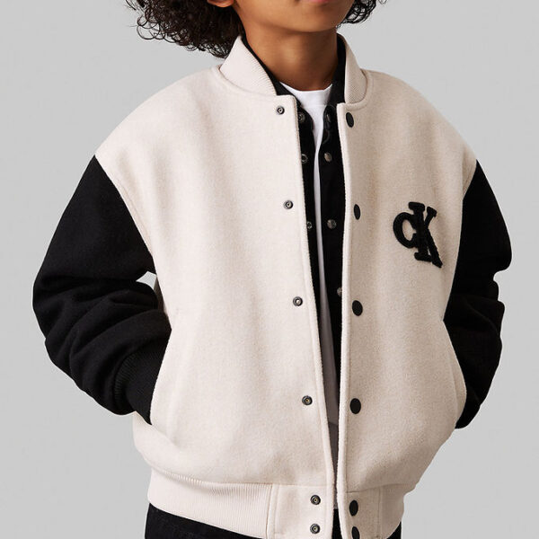 Calvin Klein Jakke - Heather Varsity - Oatmeal Heather/Sort