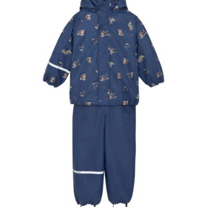 CeLaVi Regntøj m. Seler/Fleece - Recycle PU - Oceania m. Print