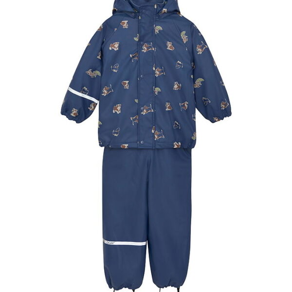 CeLaVi Regntøj m. Seler/Fleece - Recycle PU - Oceania m. Print