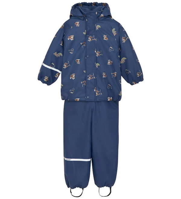 CeLaVi Regntøj m. Seler/Fleece - Recycle PU - Oceania m. Print