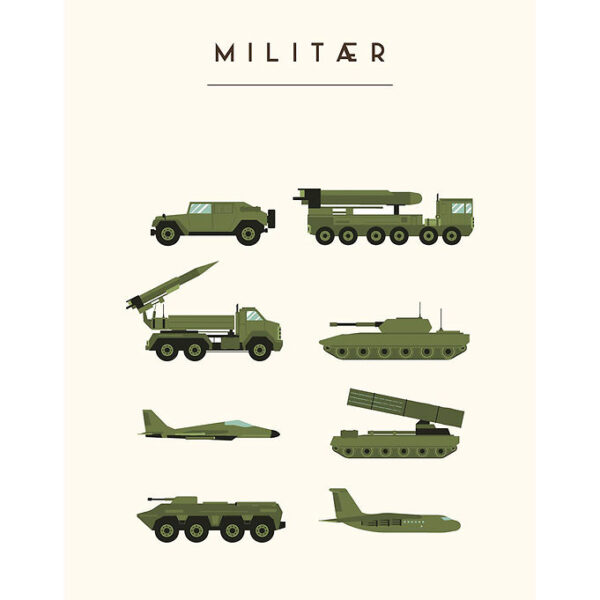 Citatplakat Plakat - Børneplakat - Militær - A3