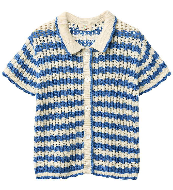 Copenhagen Colors Cardigan - Hæklet - Ocean Blue/Cream