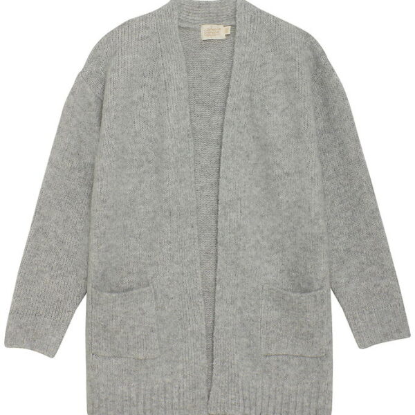 Creamie Cardigan - Strik - Lang - Light Grey Melange