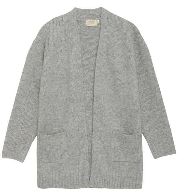 Creamie Cardigan - Strik - Lang - Light Grey Melange