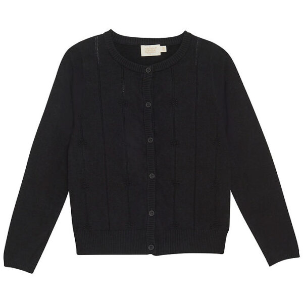 Creamie Cardigan - Strik - Pointelle - Sort