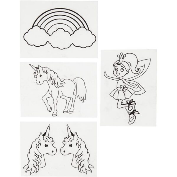 Creativ Company | Krympeplast m. motiver - Enhjørning, 4 ark Creativ Company | Krympeplast m. motiver - Enhjørning, 4 ark