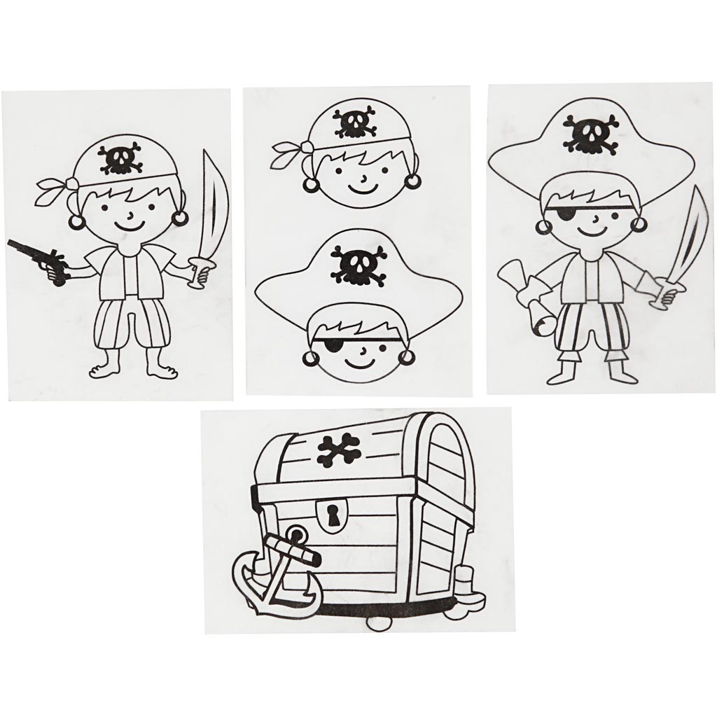 Creativ Company | Krympeplast m. motiver - Pirater, 4 ark
