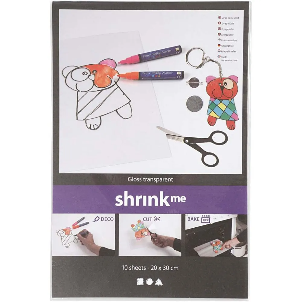 Creativ Company | Krympeplast transparent blank - 20x30 cm, 10 ark