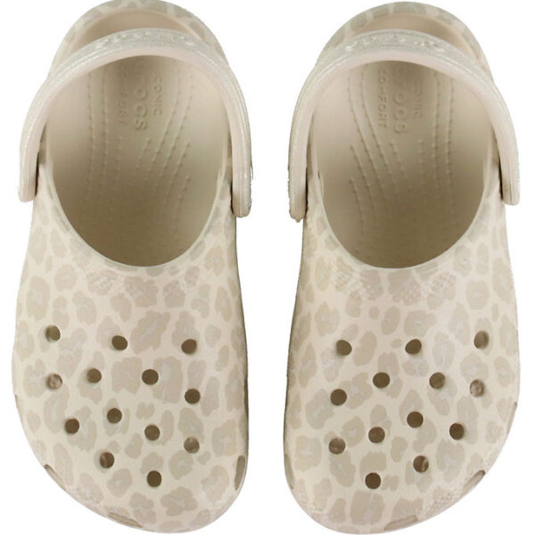 Crocs Classic Sandaler - Animal Glitter Clog K - Almond Tint/Leo