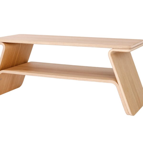 Curve Lab Tokyo Bænk - Birketræsfinér Med en Overflade Afslutning i Egetræ