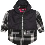 DKNY Frakke - Sort/Hvidternet m. Vest