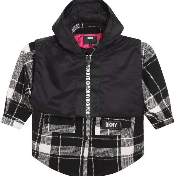 DKNY Frakke - Sort/Hvidternet m. Vest
