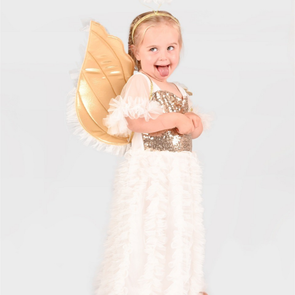 Den Goda Fen | Englekjole inkl. vinger & glorie - Flere str. 2-4 år